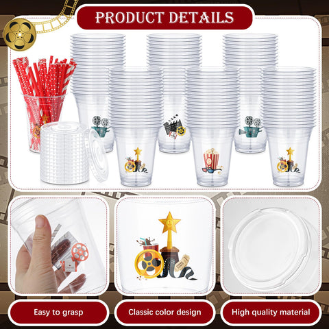 Bokon 16oz disposable cups with lids for hot or cold drinks.