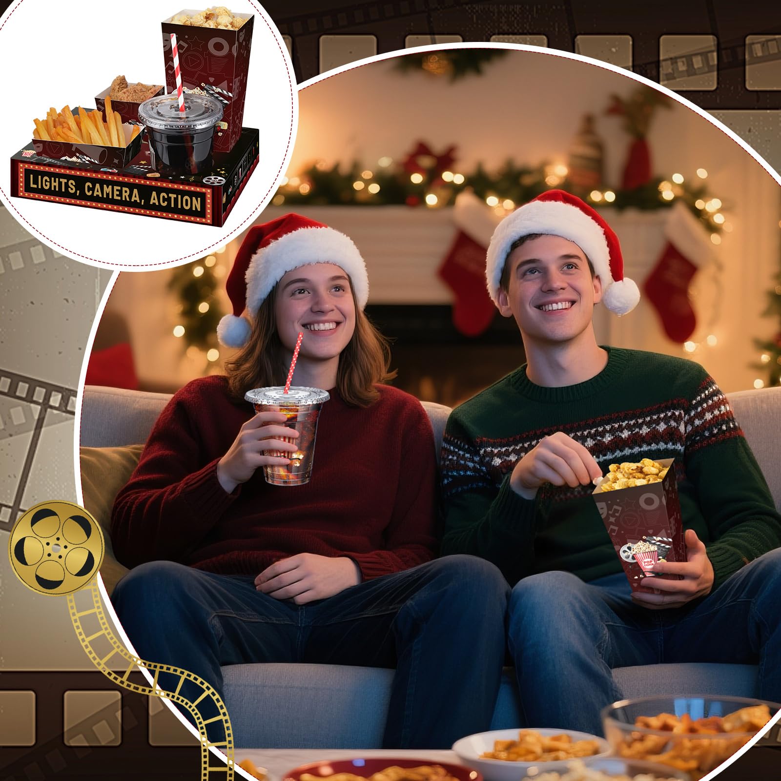Bokon black-red colorway creates festive movie night ambiance.