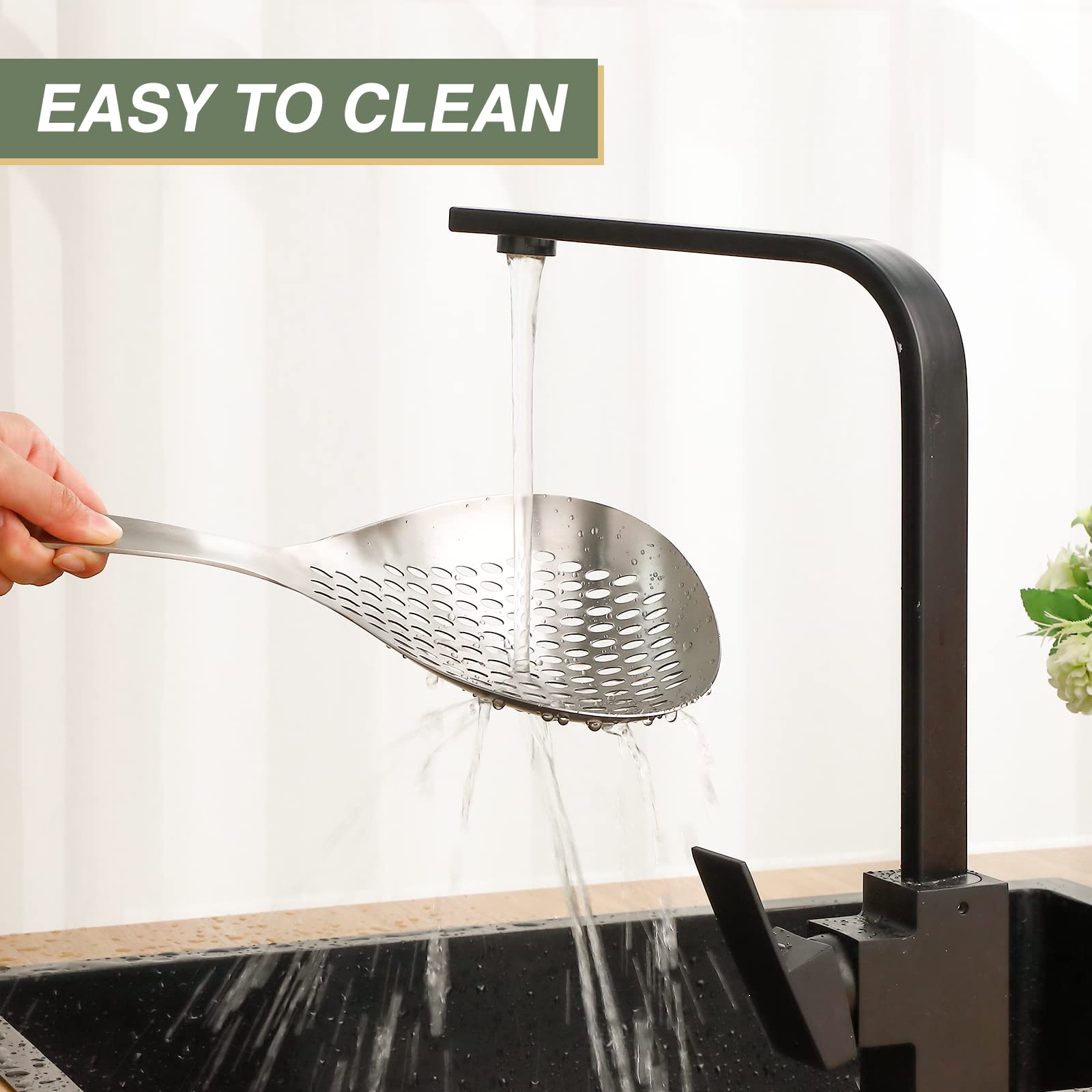 Bokon  dishwater-safe spider strainer easy to clean