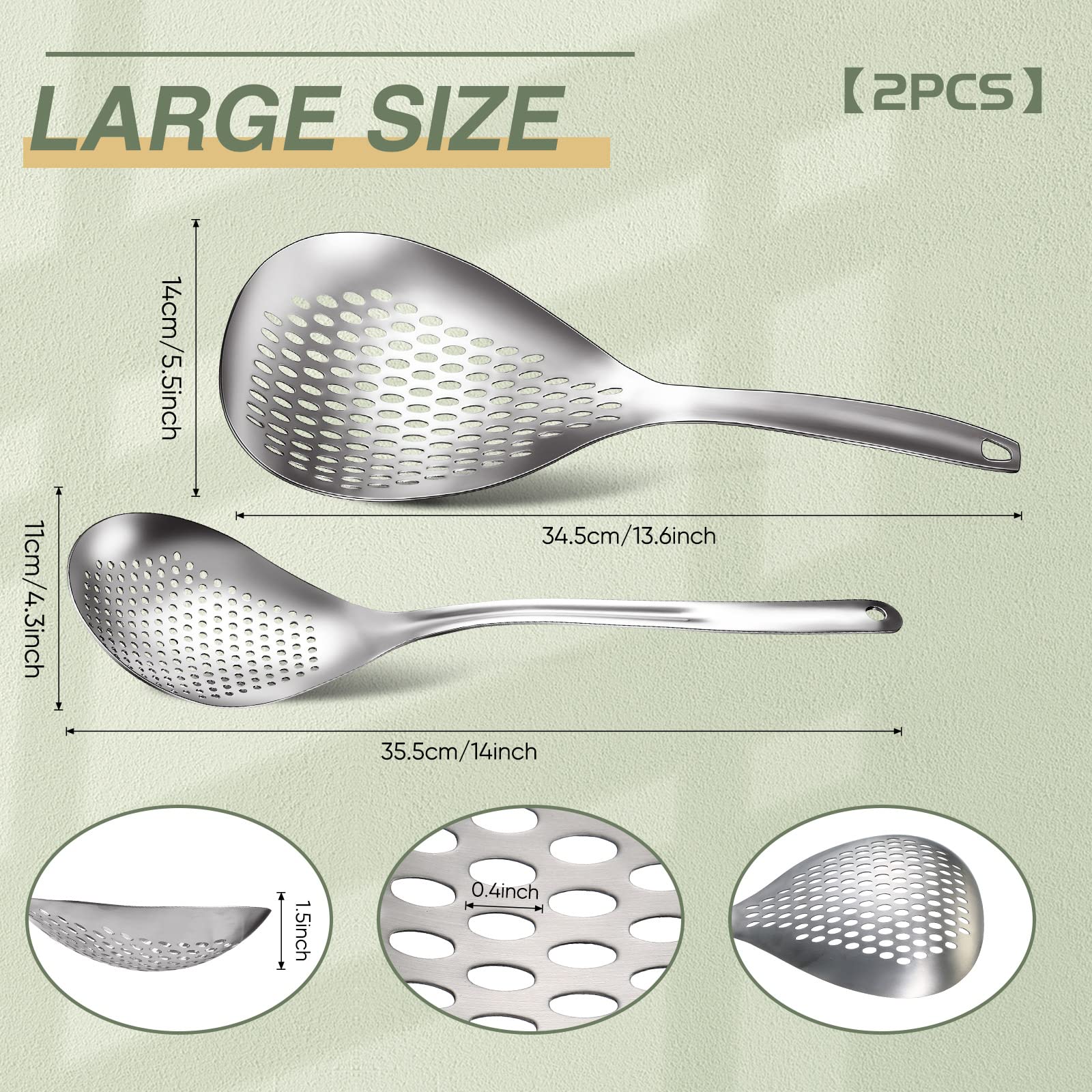 Bokon slotted spoon with hanging hook keeps your kitchen organized