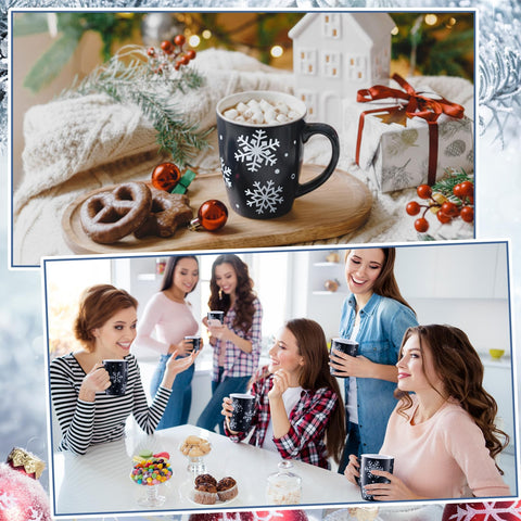 Bokon snowflake mug set 4pcs 12oz presents a cohesive winter gift collection
