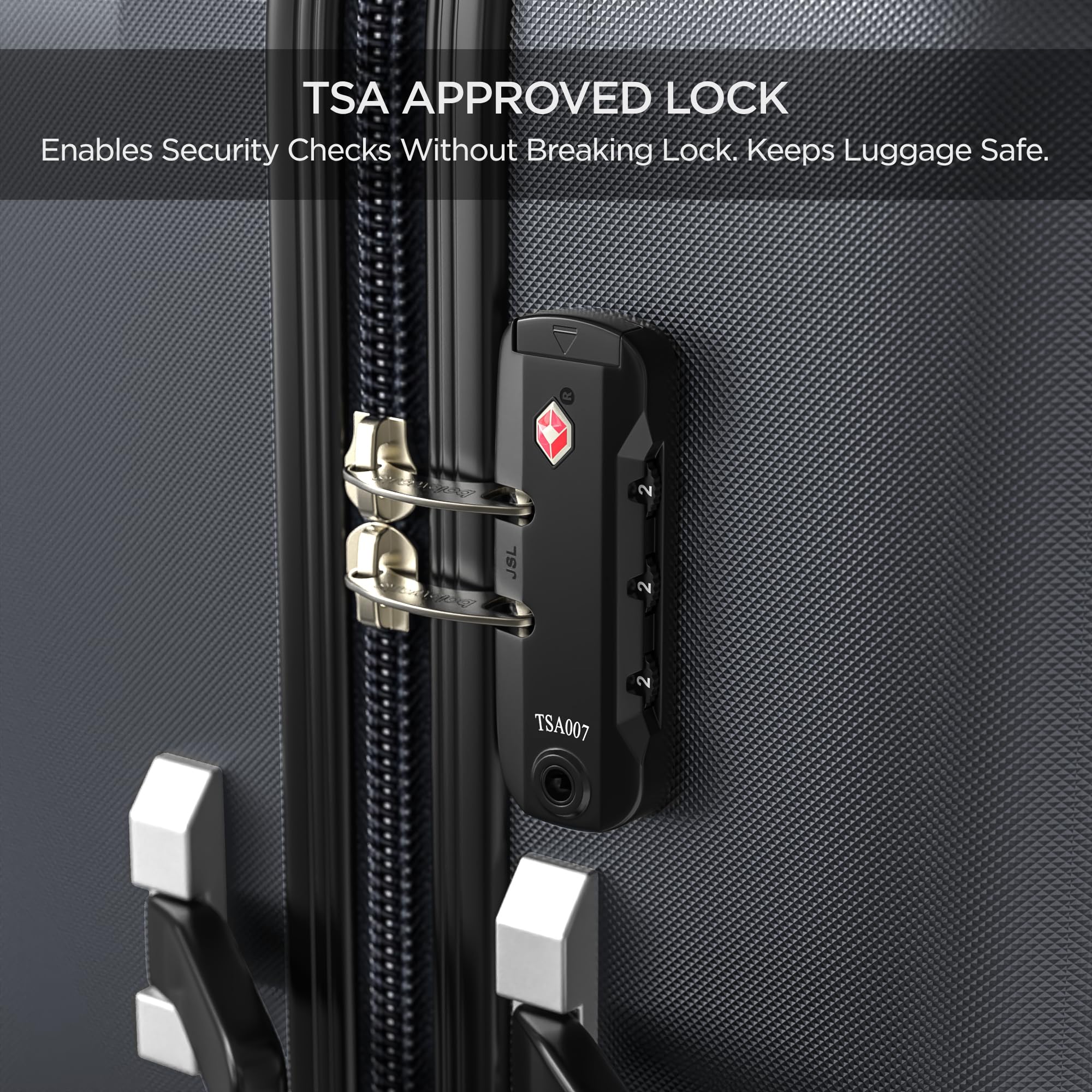 boldworks TSA-approved lock adds security during checked travel.
