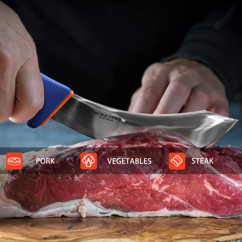 BOLEXINO 6-inch knife front view highlights ergonomic form.
