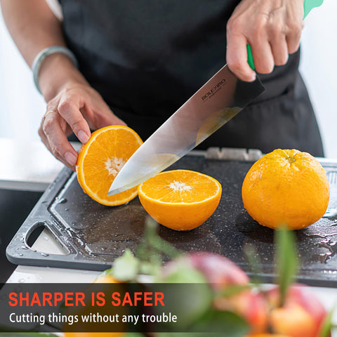 BOLEXINO green-handle variant helps quick identification and efficient kitchen workflow.