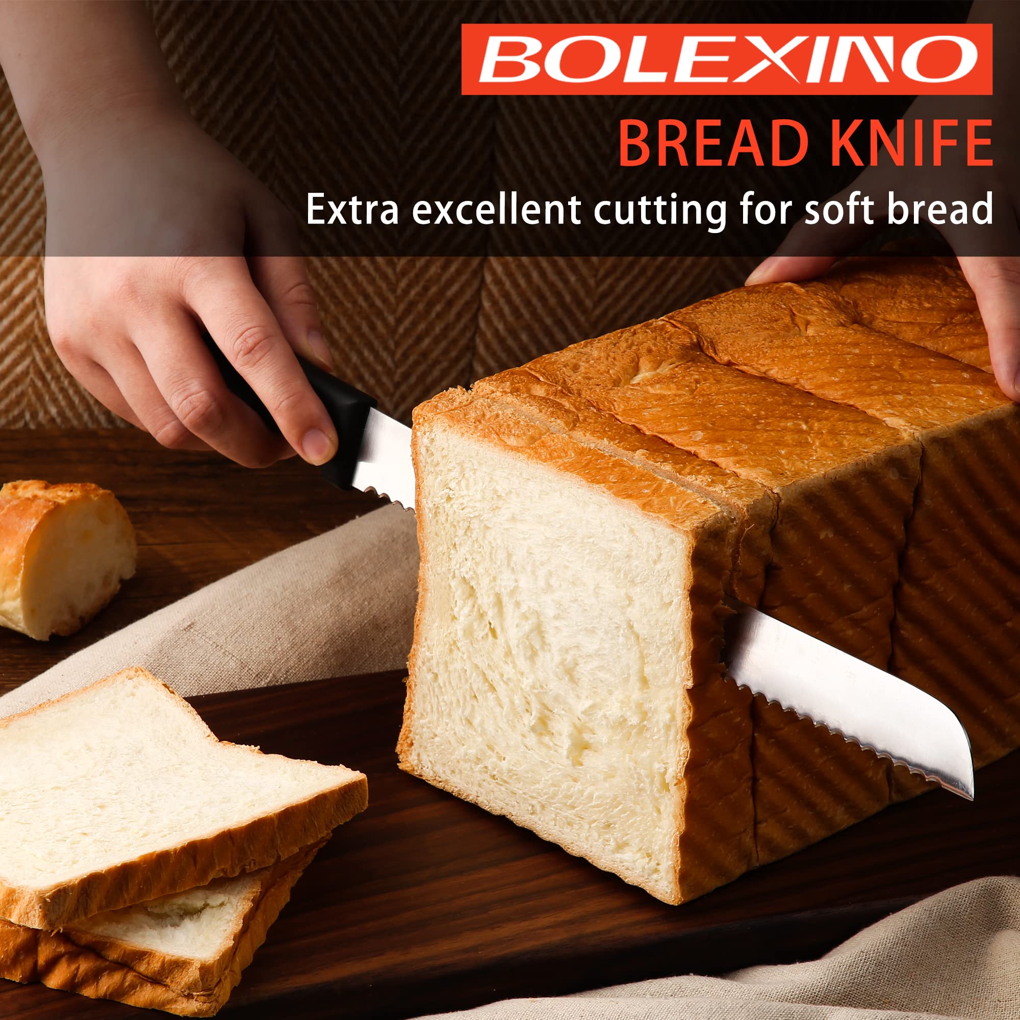 BOLEXINO wide blade lets you slice large loaves in one pass.