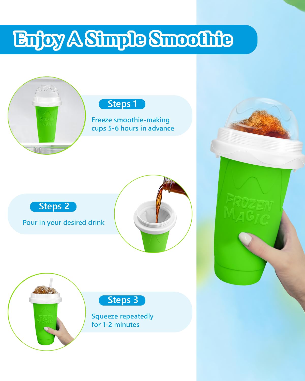 Bollove Slushie Cup ice-core inside shows efficient cooling without extra ice