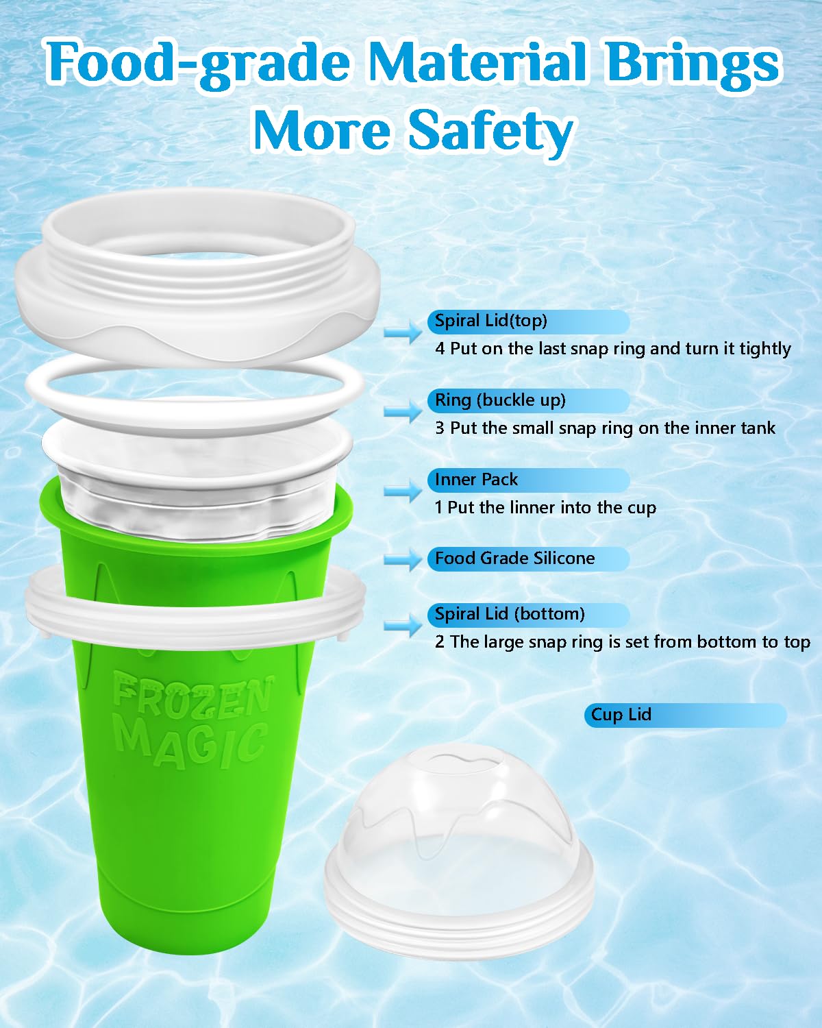 Bollove Slushie Cup portable design for travel, office, and gym