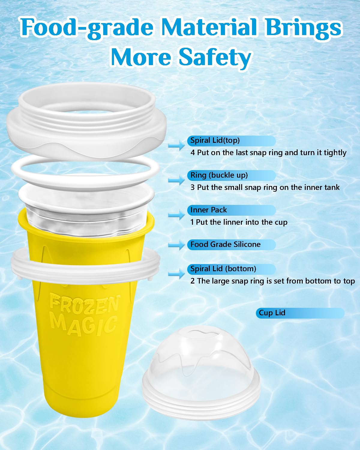 Bollove travel-friendly slushie cup ideal for trips, gym, or office.
