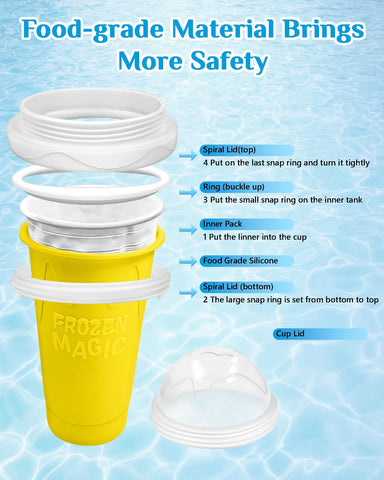 Bollove travel-friendly slushie cup ideal for trips, gym, or office.
