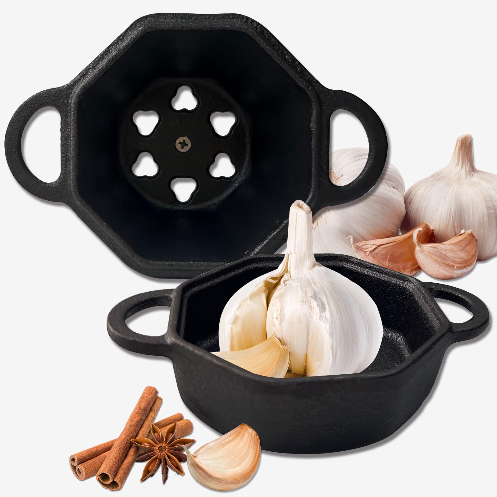 BOLVOUD easy-care cast-iron roaster simplifies cleaning after use.