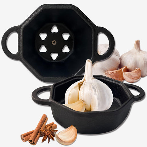 BOLVOUD easy-care cast-iron roaster simplifies cleaning after use.