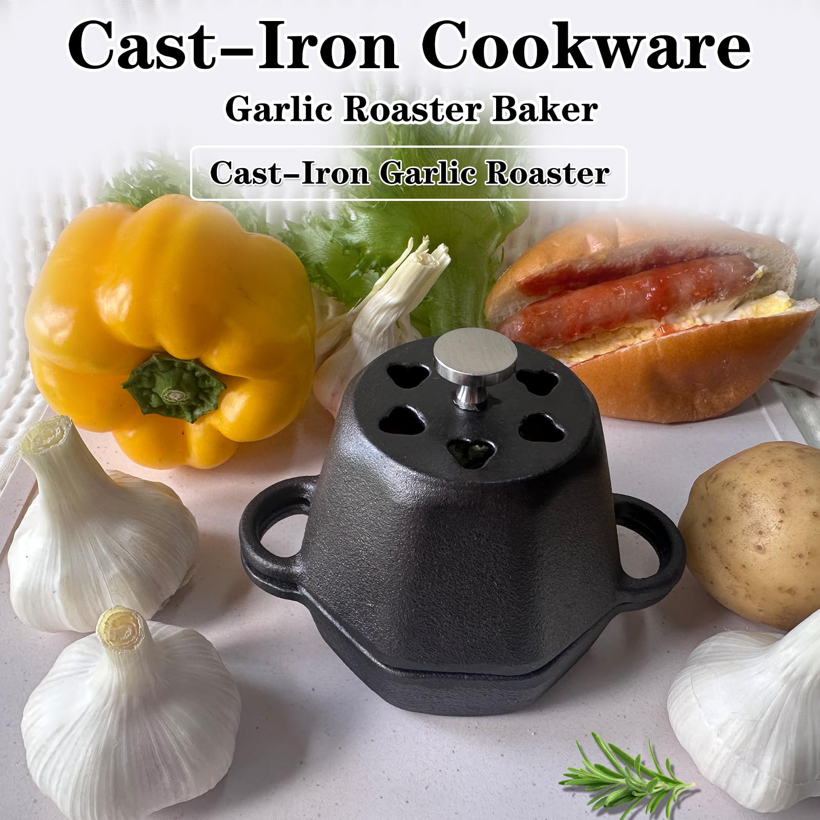 BOLVOUD stylish garlic roaster enhances kitchen decor while cooking.
