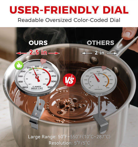 BOMATA 2.5 inch color coded dial thermometer with movable red pointer