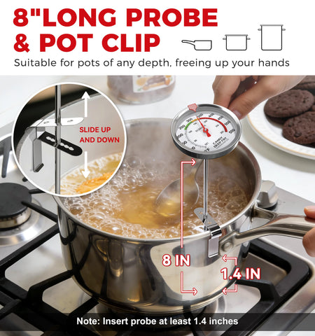 BOMATA 304 stainless steel construction thermometer for durable kitchen tool