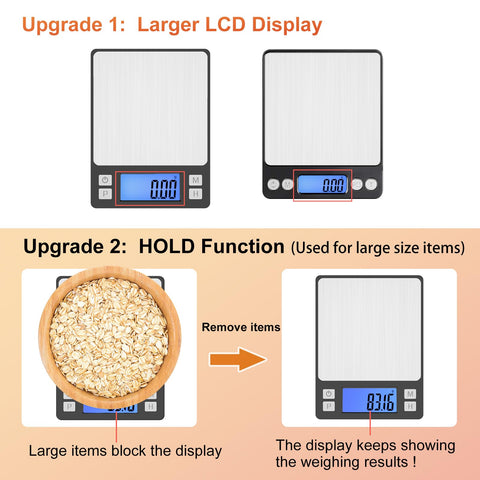 BOMATA large backlit LCD for easy reading in dim light.