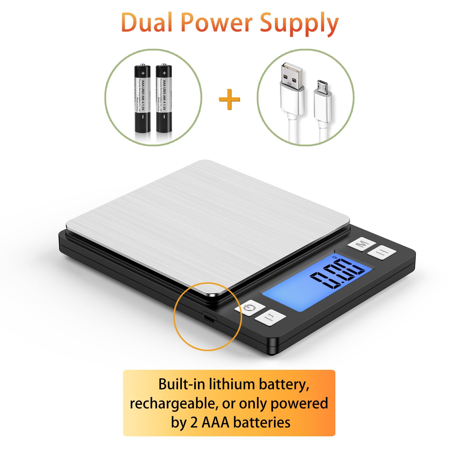 BOMATA scale includes two trays for versatile weighing.