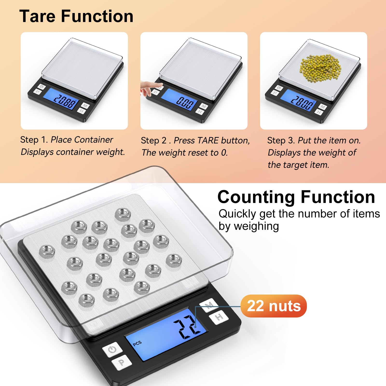 BOMATA USB-rechargeable scale for portable, on-the-go weighing.