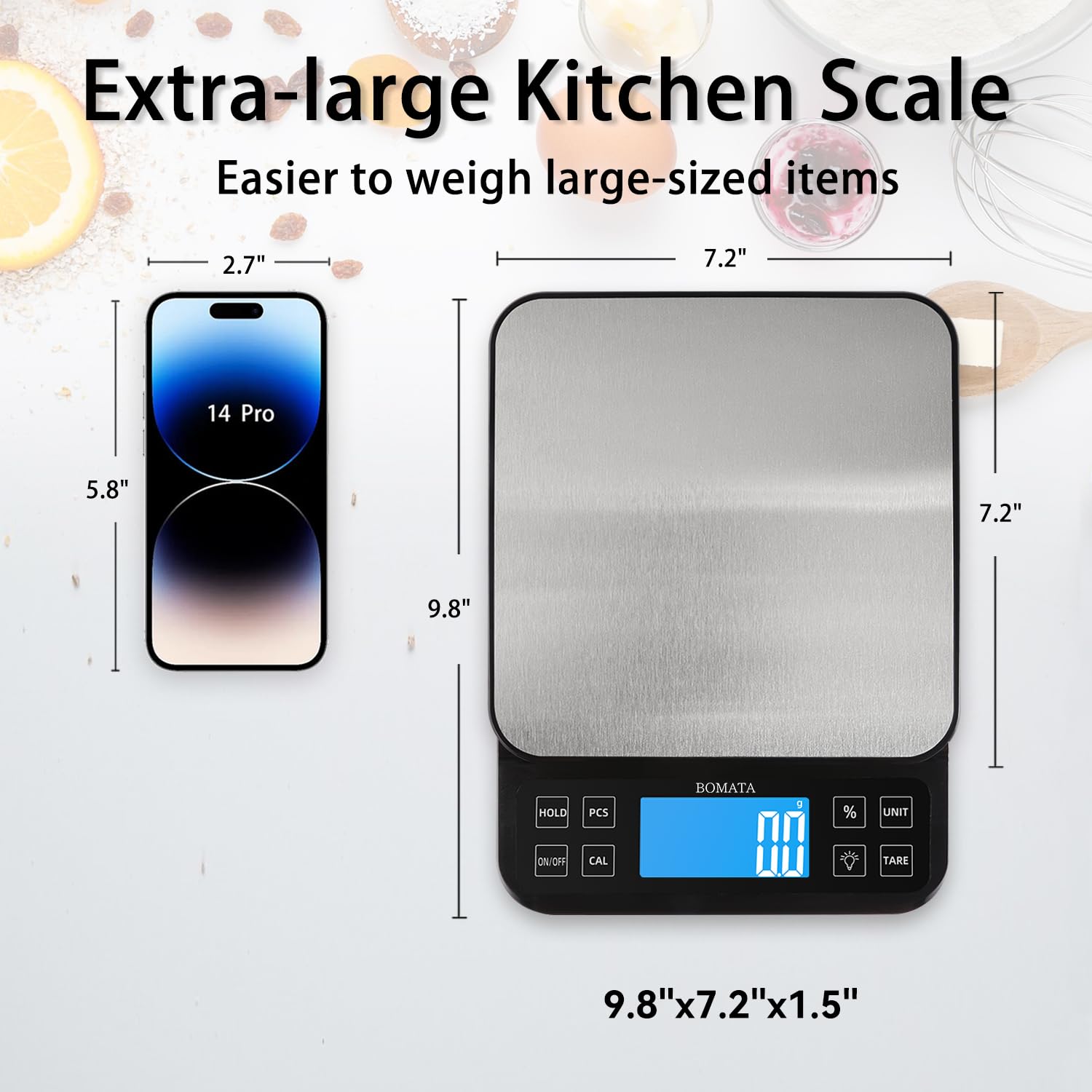 Bomata scale can be USB rechargeable for cordless use.