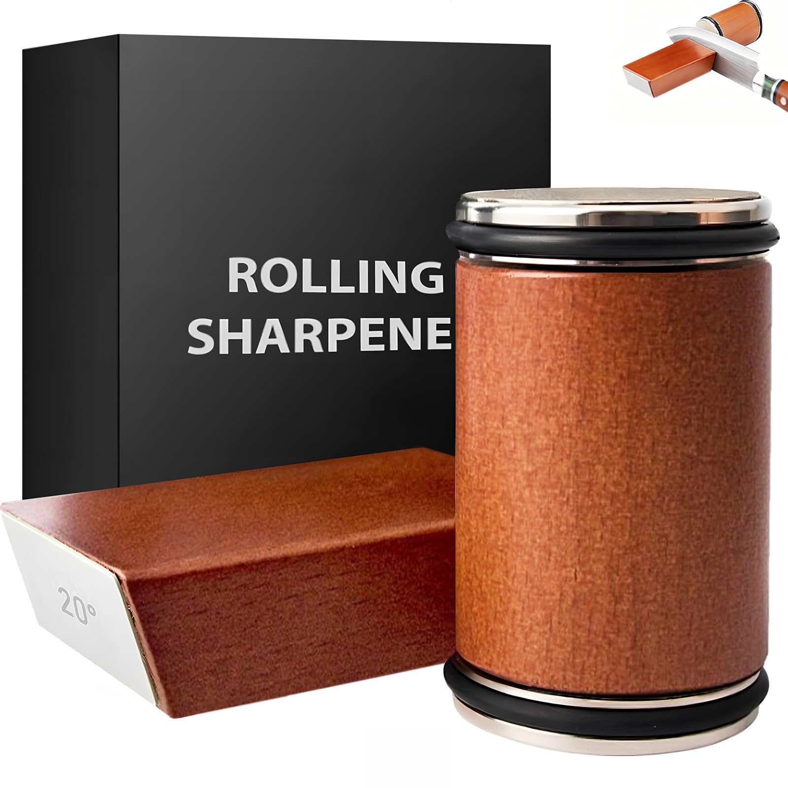 BomCot rolling knife sharpener kit with diamond disc for quick edge restoration
