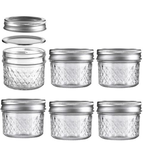 Bomex mason jar 3.4 oz with lid for fresh food storage.