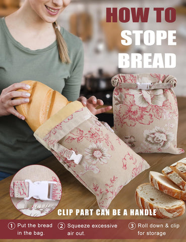 Bomis Beeswax Bread Bag large capacity—fits round loaves and sourdough