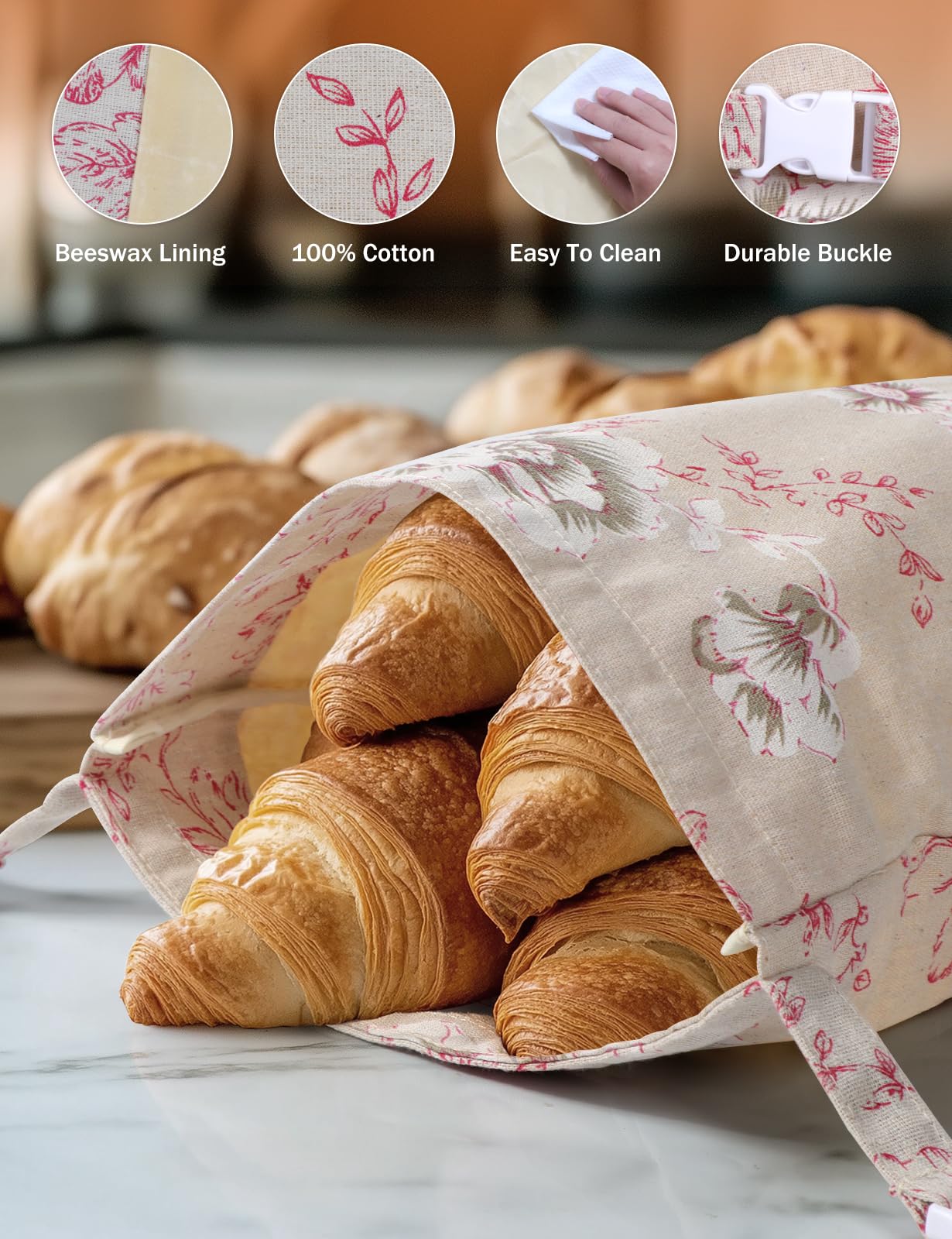 Bomis Beeswax Bread Bag natural material—durable linen and beeswax