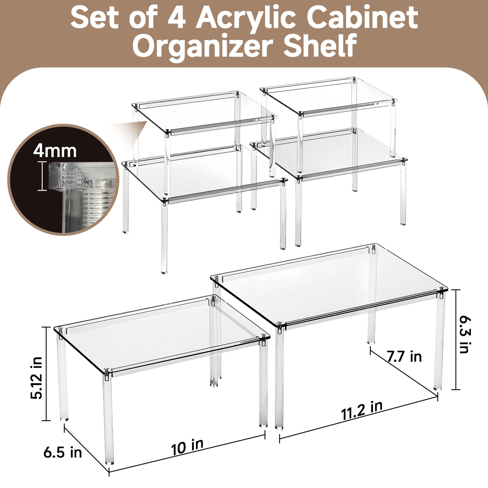 BOMOKS acrylic shelves for pantry illustrate neat display and grease-friendly cleanability.