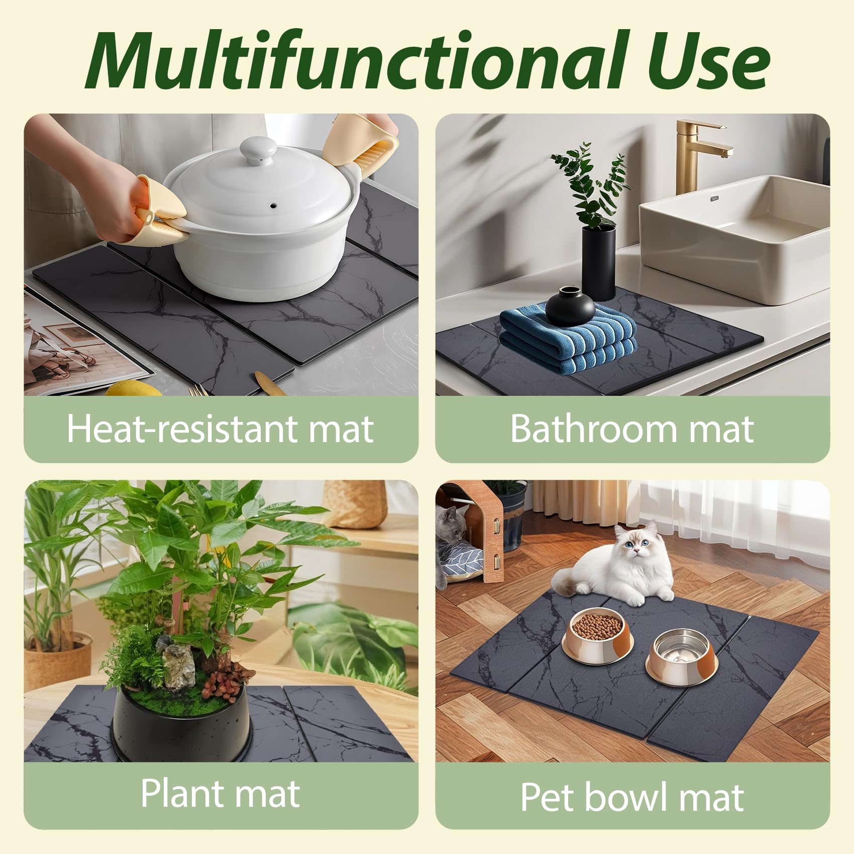 BOMOKS stone drying mat is easy to clean with a damp cloth.