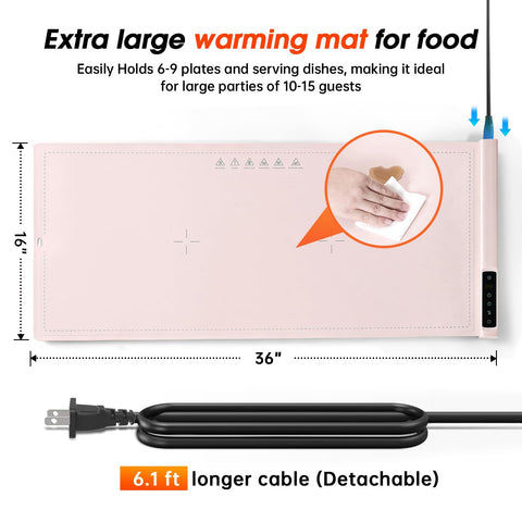Bomova warming mat offers 9 heat levels for dips, sides, and mains