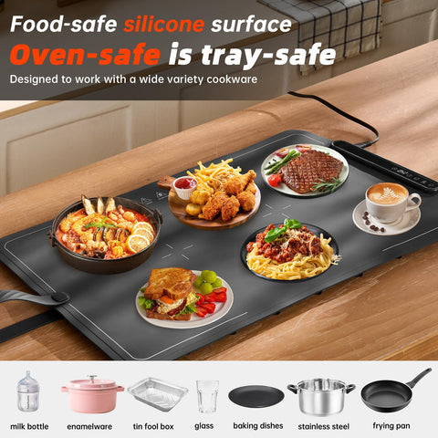 Bomova warming mat portable design fits compact kitchens and dorm rooms.