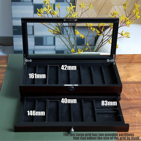 Bonaking two-tone walnut and ebony finish complements decor