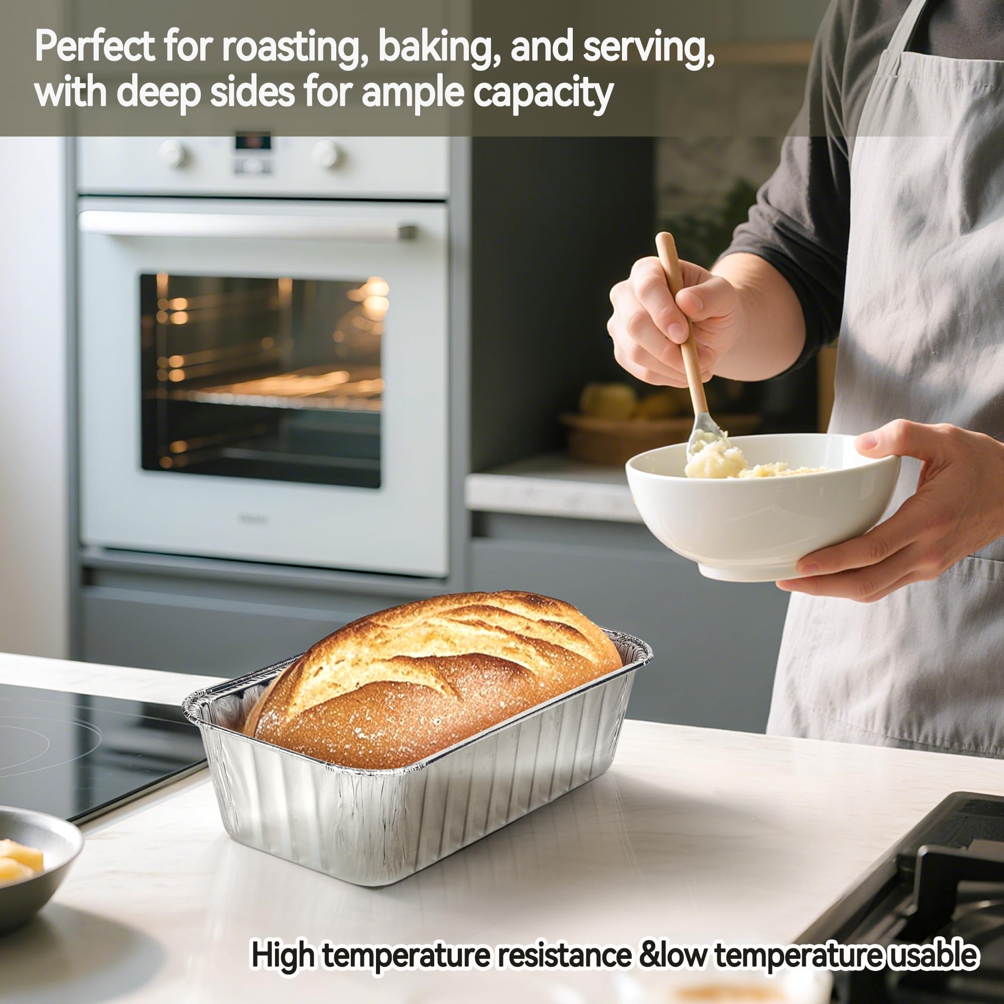 BondOnLum ribbed-design pan highlights reinforced walls for secure handling.
