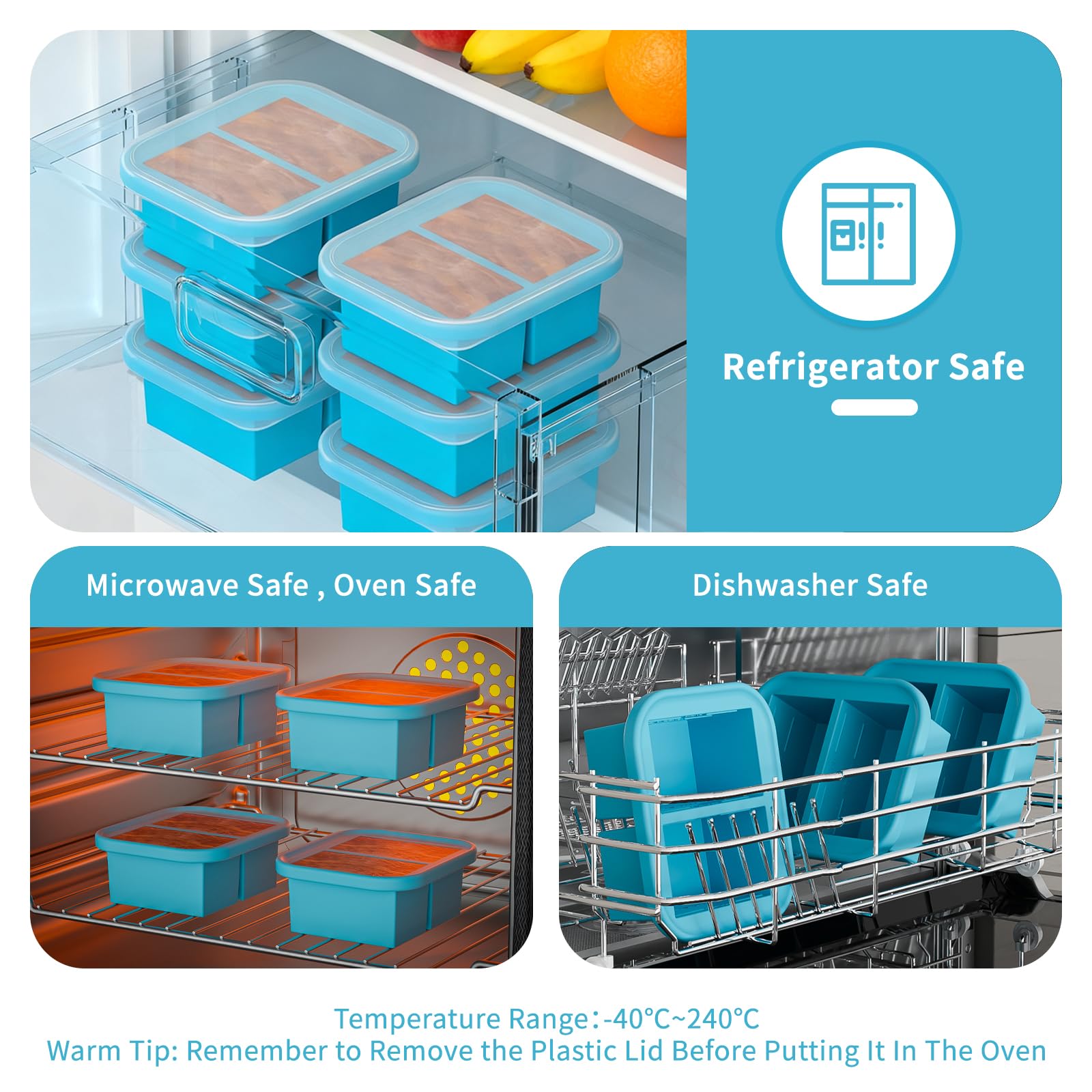 Bongpuda dishwasher-safe and oven-safe freezer tray for versatile reheating