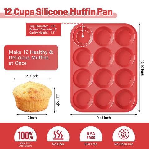 Bongpuda egg bite mold with 12 cups suited for bite-sized quiches and mini muffins.