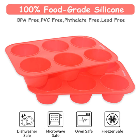 Bongpuda 6-cup muffin pan side view highlighting sturdy edges and durable construction.