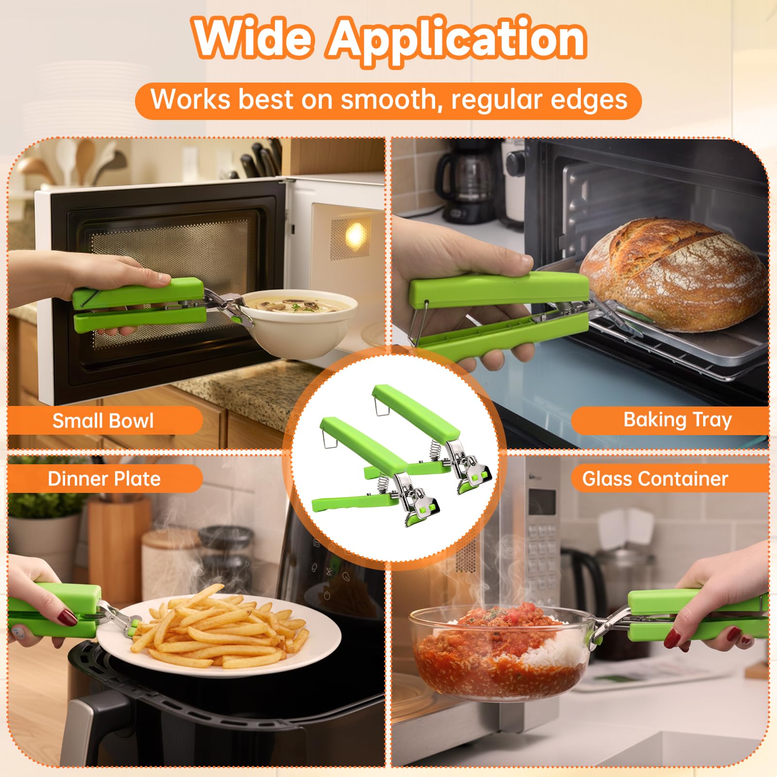 Bonison bowl and plate gripper used with ovens and microwaves safely