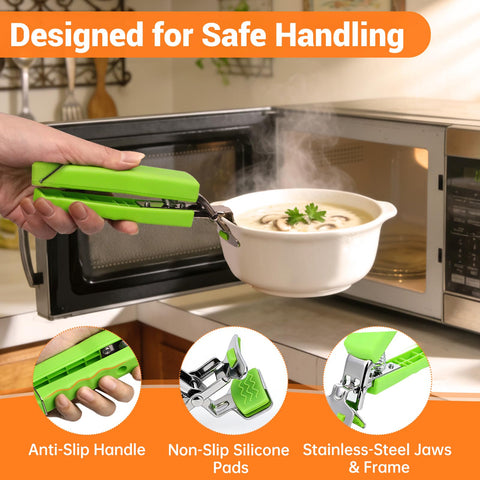 Bonison stainless-steel jaws grip bowls and plates firmly during transfer