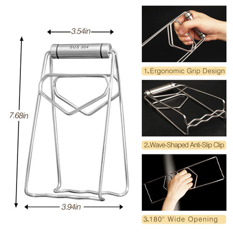 Bonison stainless-steel jaws grip diverse dishware securely.