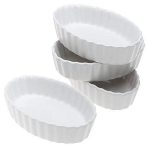 BonJour creme brulee ramekin, oval 4 oz, ideal for individual desserts.