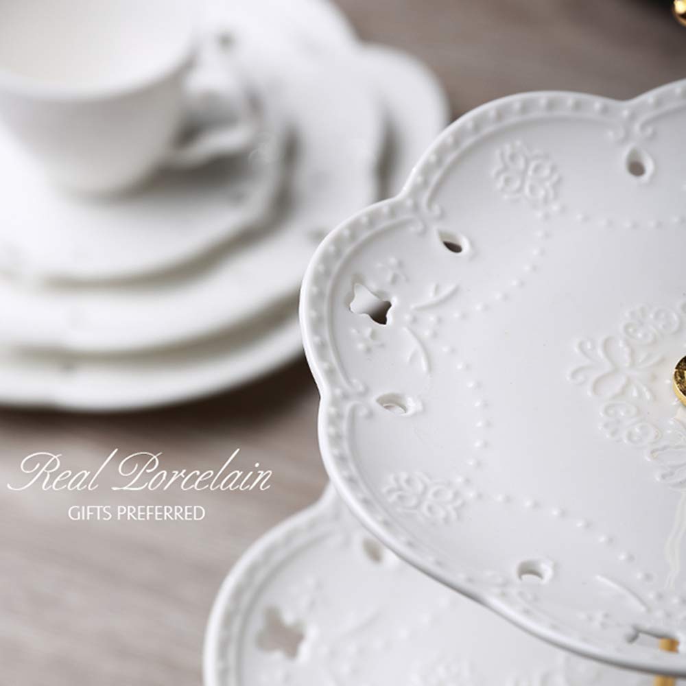 BonNoces silver ring bracket adds portable stability for serving.