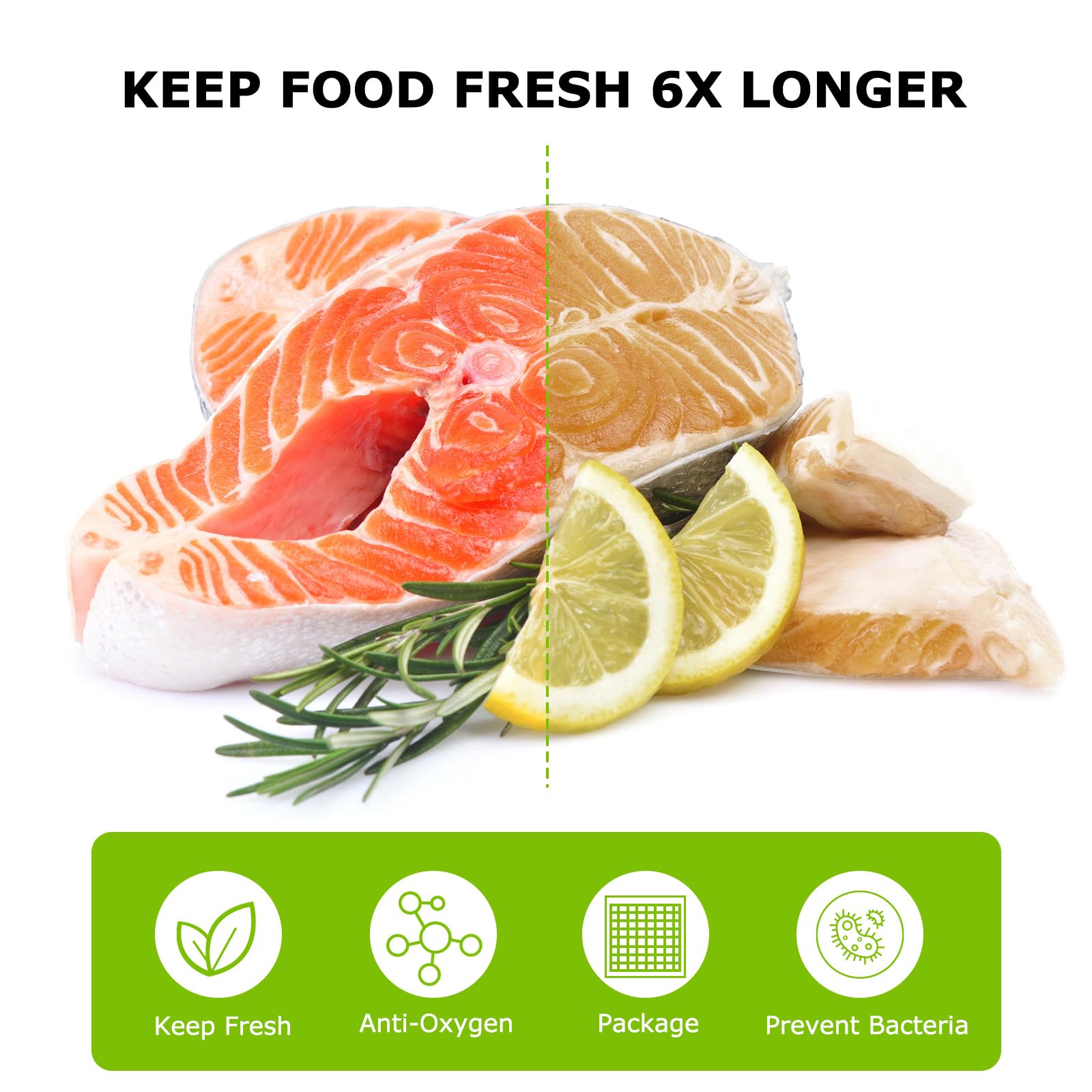 Bonsenkitchen embossed air-removal channels maximize freshness during freezing.