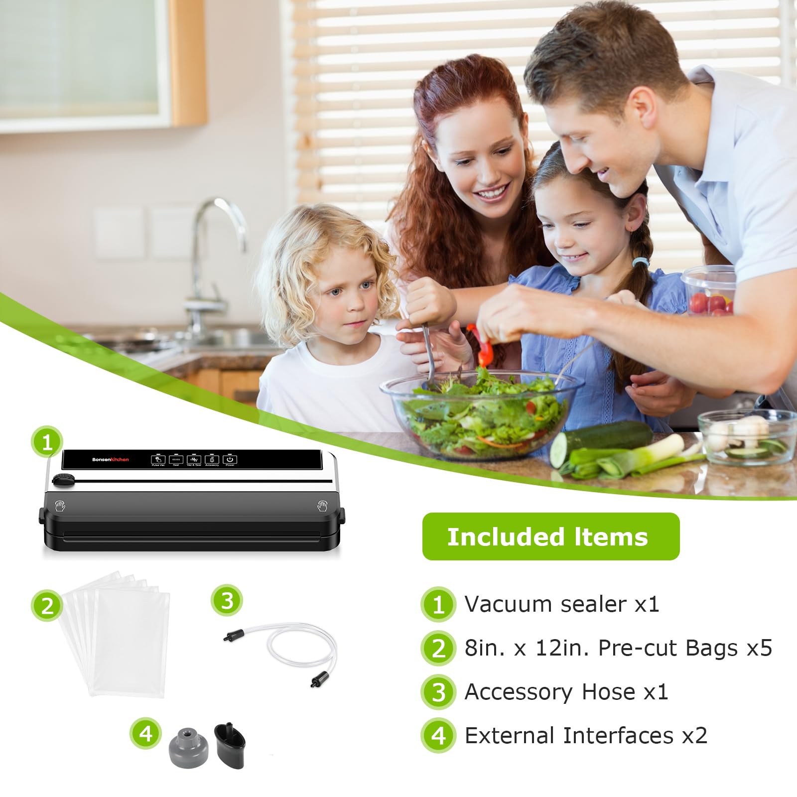 Bonsenkitchen compact-design kitchen appliance saves counter space