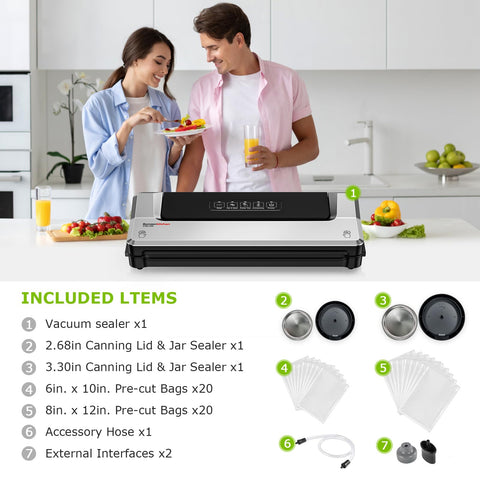 Bonsenkitchen compact food sealer on a kitchen counter