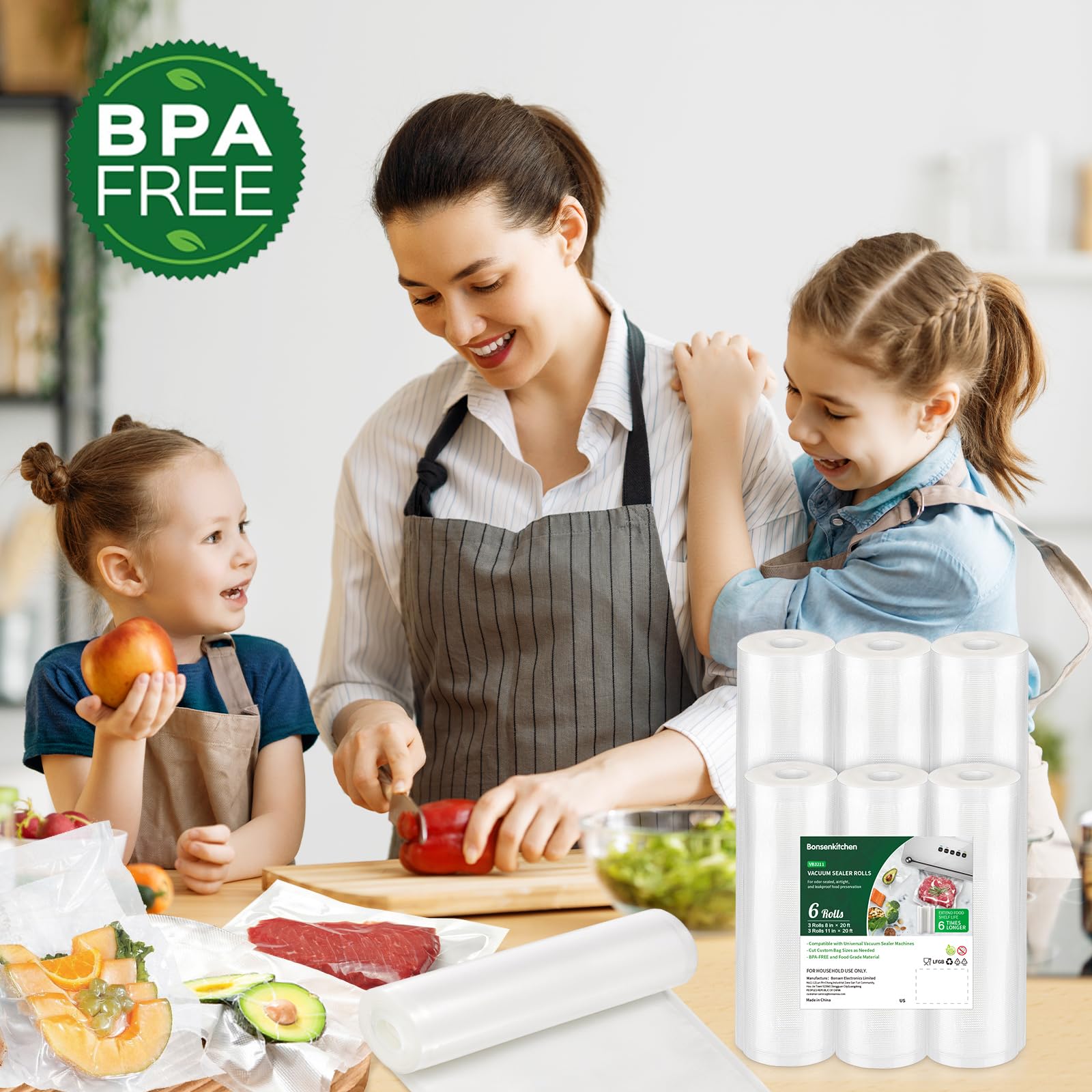 Bonsenkitchen custom-size bags fit any sealer and food item