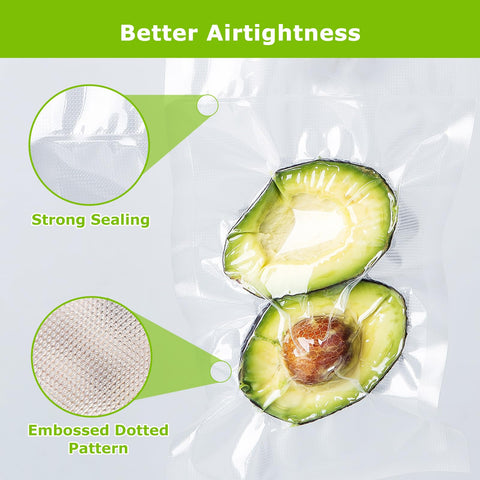 Bonsenkitchen bags with deeper air channels enabling strong seals to lock in moisture.