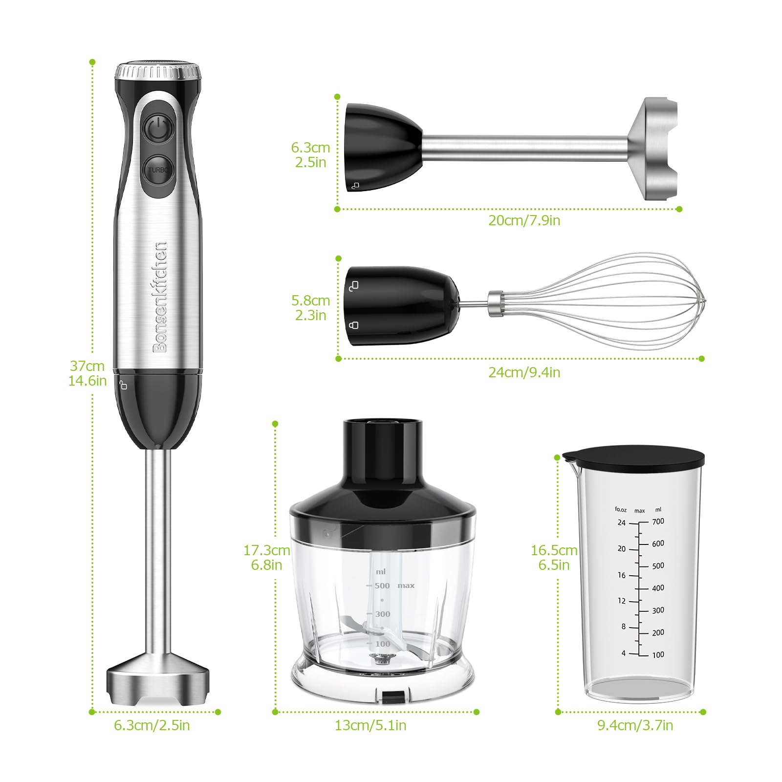 Bonsenkitchen detachable design for easy cleaning and storage.