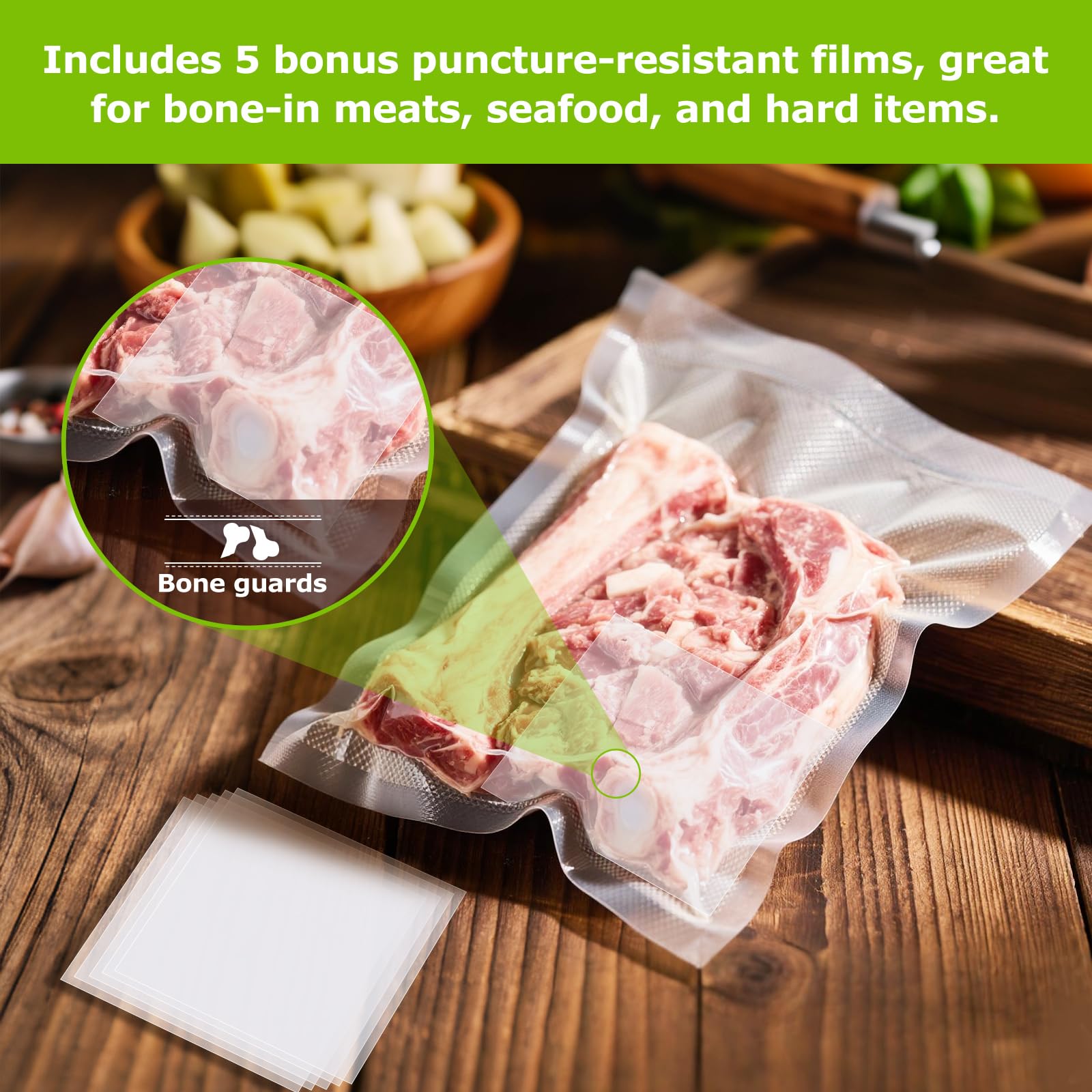 Bonsenkitchen easy-cut and seal design simplifies prep and storage tasks.