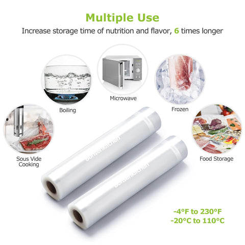 Heavy-duty commercial-grade Bags protect contents and prevent freezer burn.