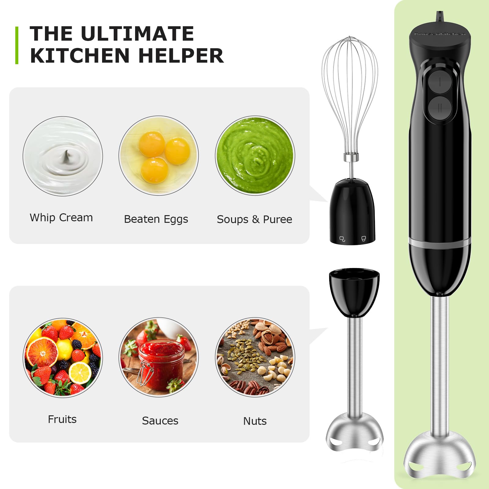 Bonsenkitchen ergonomic design supports comfortable one-handed control during busy cooking.
