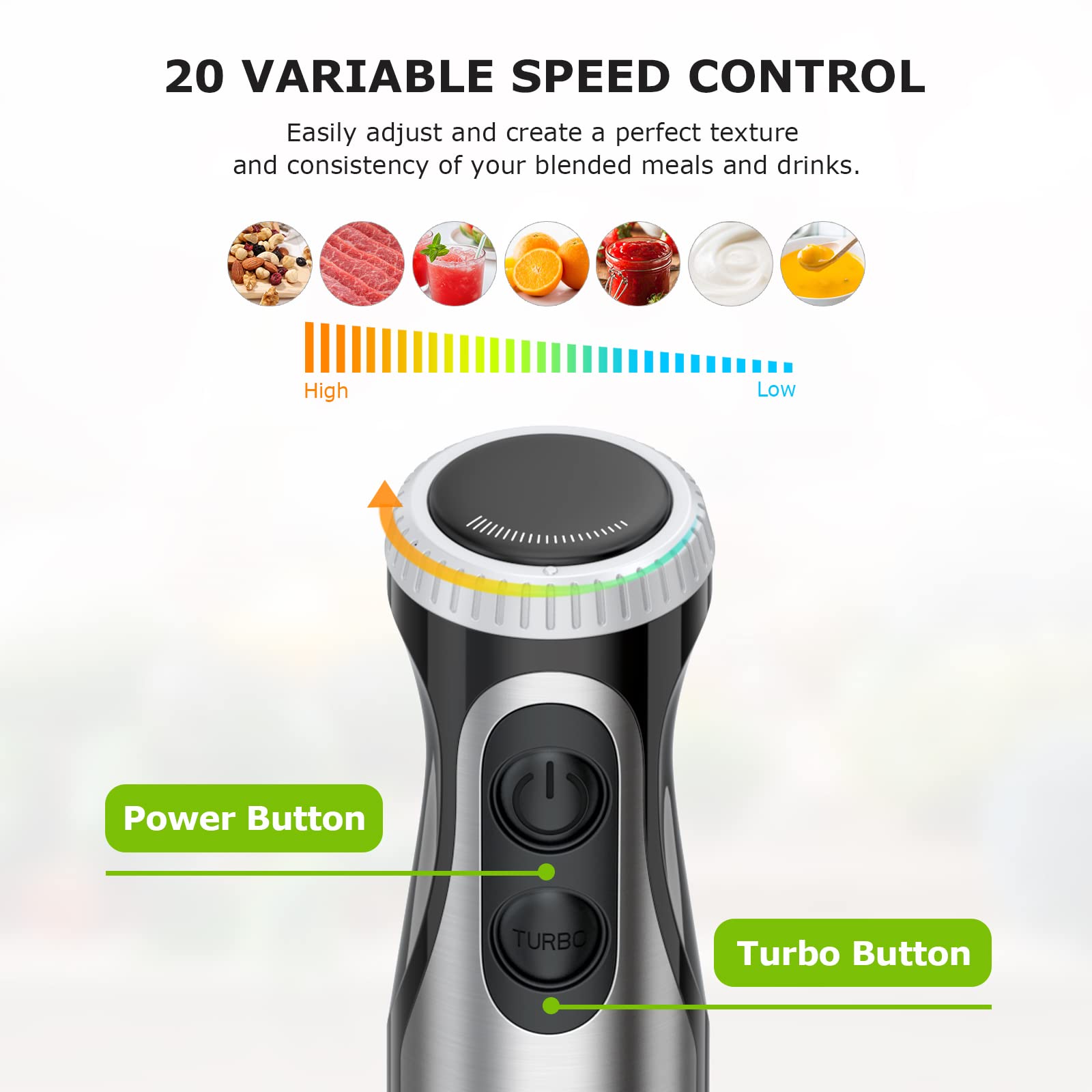 Bonsenkitchen turbo mode for quick blends and ice crushing